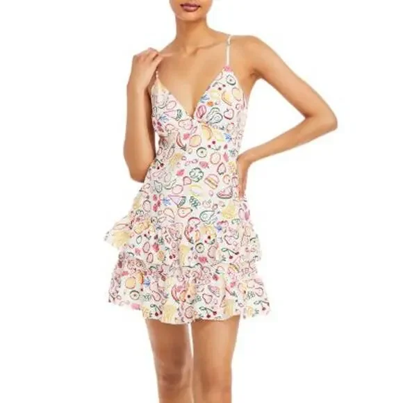 Aqua | Dresses | Aqua Ladies Sleeveless Fruit Print Dress White Red Green  Size Xl Nwt | Poshmark